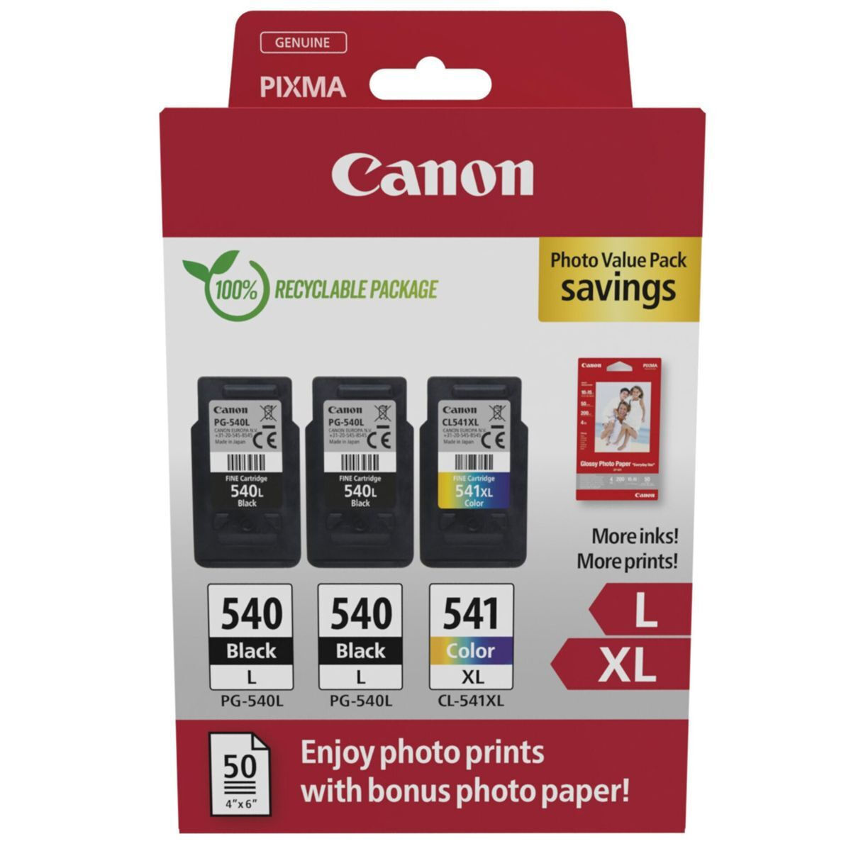 Γνήσιο / Original Μελάνι / Ink Canon PG-540 L x2 & CL-541 XL Multipack