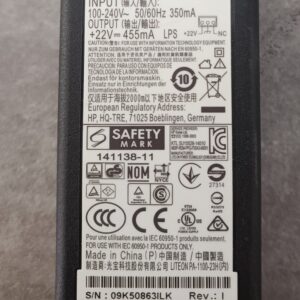 Used Γνήσιο Τροφοδοτικό Εκτυπωτή HP F5S43-60001 (Original AC Power Adapter) 22V 455mA